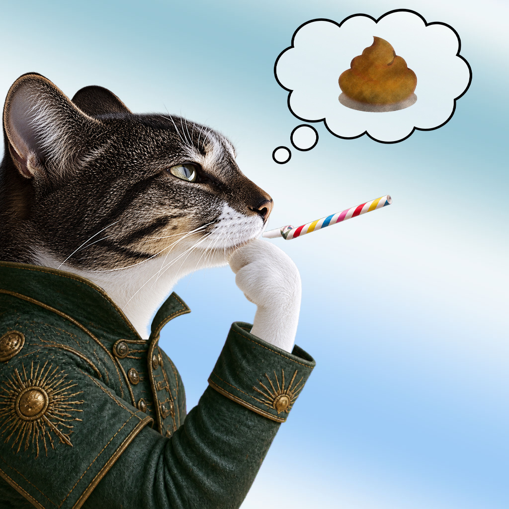 Media for Thinking Cat #1828 item