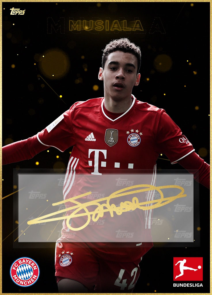 Media for FC Bayern Munich Jamal Musiala Young Stars Gold 146 Animated Facsimile Signature Epic #66 item