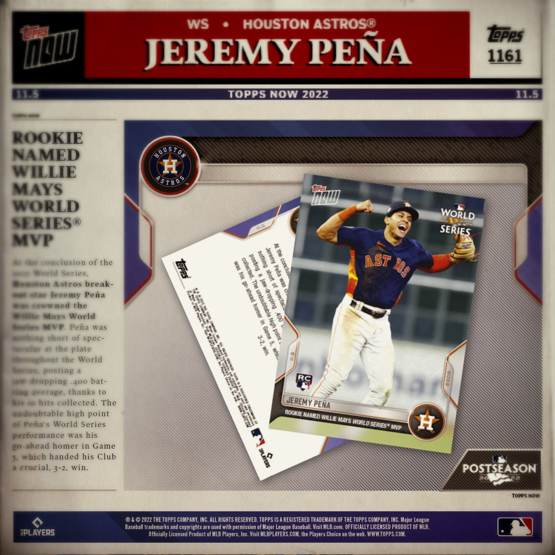 Media for Houston Astros® Jeremy Peña World Series Newspaper BW 1161 Common #68 item